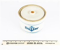 Stoneware Butter Crock w/Lid (Missing Bail)