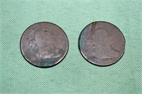 2 US half cents: 1804, 1806