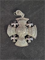 Sterling .925 Ornate Maltese Cross Pendent