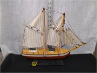 Wood Sail boat model hand painted
