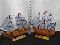 2 HMS Bounty & Victory sail boat ships  wood model