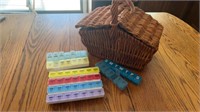 Basket of pill caddys