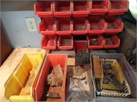 (3) Parts Bins w/ Some Contents & Rack w/