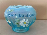 Fenton Hand Painted Plant Kindness Bowl