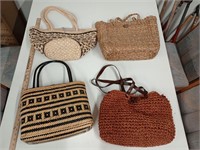 Four Woven Purses and Bags