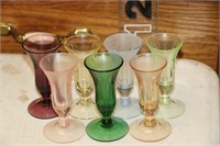 Set of Colored Glass Shot Glasses