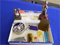 Cigar Box w/Various Lighters & etc.