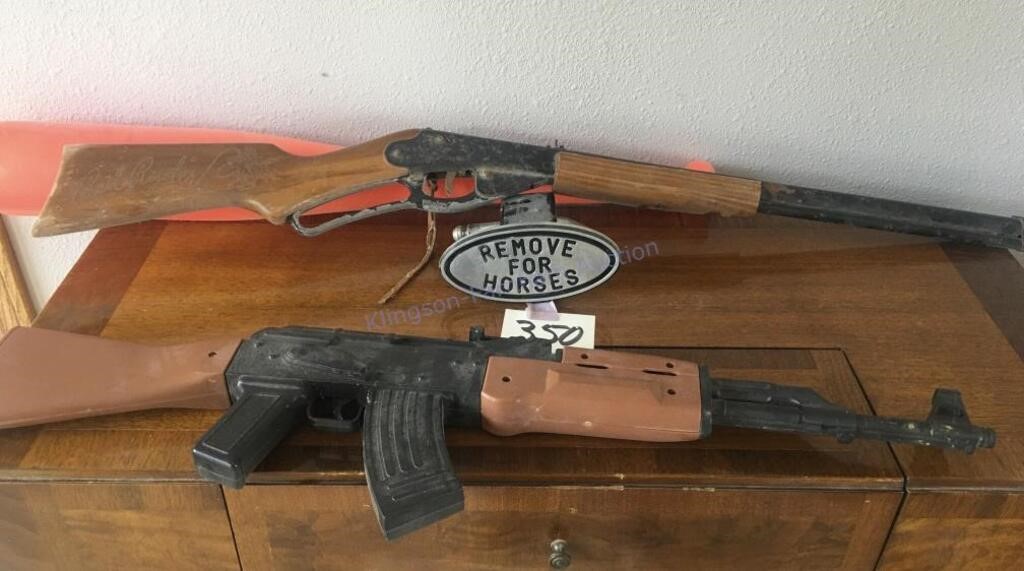 Daisy "Red Rider" BB gun- plastic bat and toy gun