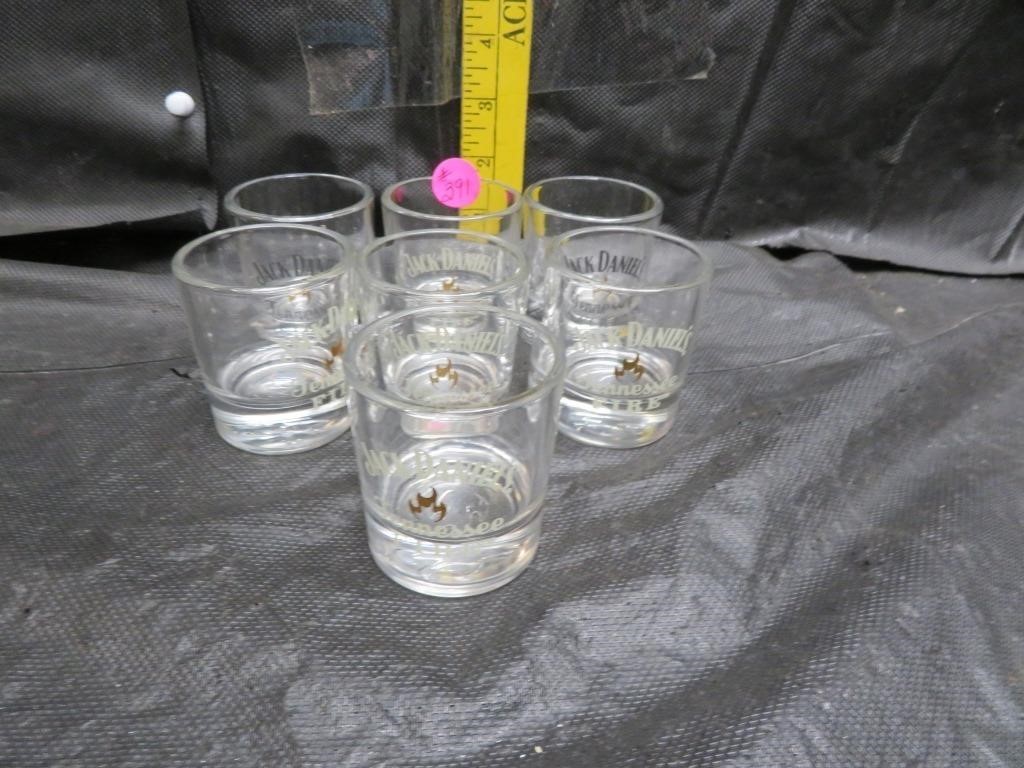 7 Jack Daniels Tennessee Fire Shot Glasses
