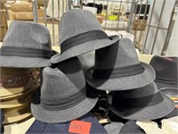 Lot of 5 Nordstrom Rack grey fedora hats with