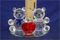 Crystal Bears w/Heart Figure