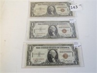 Lot of 3 - 1935 Hawaii $1 Silver Certificates