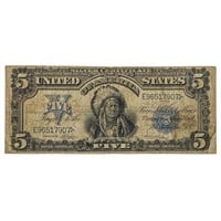 FR. 275 1899 $5 CHIEF SILVER CERTIFICATE NOTE