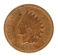 1887 US INDIAN HEAD 1C COIN AU