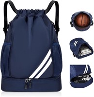 Drawstring Backpack Sports Gym Bag with Shoes...
