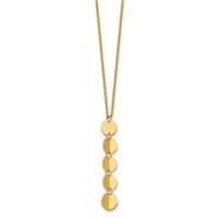 14 Kt Five Circle Drop Modern Design Necklace