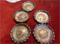 (5)Antique folk art hand hammered copper poker ash