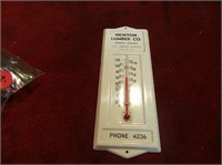 NOS Newton Lumber co Thermometer.