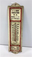 13” K G Brown Metal Advertising Thermometer