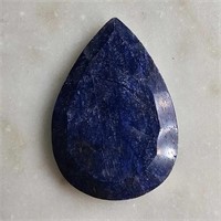 CERT 20.90 Ct Faceted Blue Sapphire, Pear Shape, G