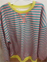 Size Large Womens Oversized Striped Color Block