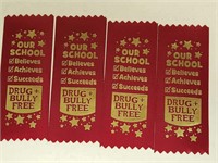 Our School Ribbon Drug Bully Free x 4 New HB3B12