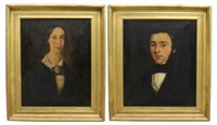 (2) A. HASWELL PORTRAITS WILLIAM ROBERTS & WIFE