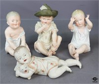 Porcelain Piano Baby Figurines / 4 pc