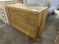 Solid Wood 3-Drawer Bedside Table