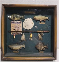 Wood glass from shadowbox of fish decor