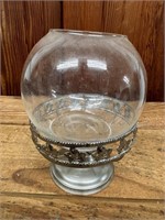 Vintage Glass Globe w/ Silverplate Stand
