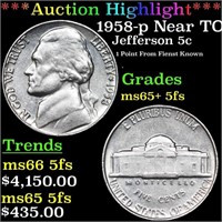 ***Auction Highlight*** 1958-p Jefferson Nickel Ne