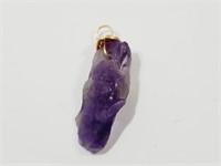 Natural Amethyst Hand Wired Pendant