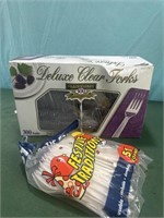 Box of deluxe, clear forks and festive traditions