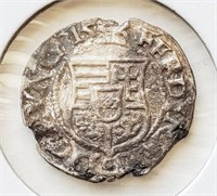 Hungary, Ferdinand I 1554 silver Denar coin