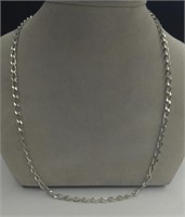 Sterling Silver Italian Flat Chain Necklace,