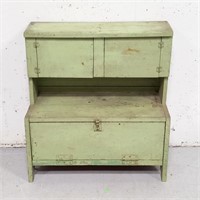 Vintage green cupboard- shows wear on paint