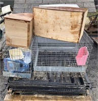 Pallet-5 Rabbit cages,3 nesting boxes and