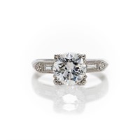 Antique Platinum 1.79 ctw Diamond Engagement Ring