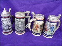 FOUR(4) DIFFERENT COLLECTOR STEINS