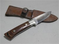 Vtg Hand Made Japan Fixed Blade Knife & Sheath