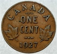 2 pièces RARES de 1¢ CANADA 1927-1931, bas tirage