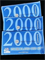 (3) 2000 US Mint Uncirc. Coin Sets Philadelphia