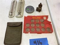 STATES OF THE UNION COINS, THERMOMETERS, CAST