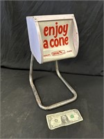 Vtg. "Enjoy A Cone" Ice Cream Cone Dispenser
