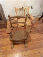 2 Children's Wooden Rocking Chairs
