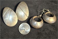 Two (2) pairs of sterling silver earrings