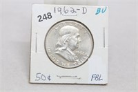 1962 D Half Dollar-BU FBL