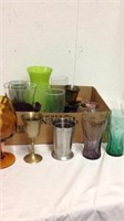 collectible color Coca-Cola glasses with various