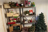 Box Lot of Christmas Decor, Shelves Included